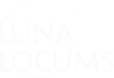Luna Locums White Logo